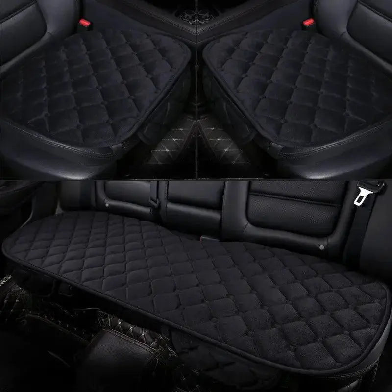 Front And Rear Car Seat Cover Flocking Cloth Non Slip Winter