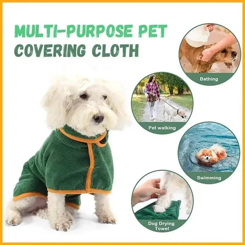 Dog Microfiber Bathrobe Towel For Dogs After Bath Quick Dry