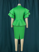 Elegant High Neck Peplum Dress Chic Style for Holidays