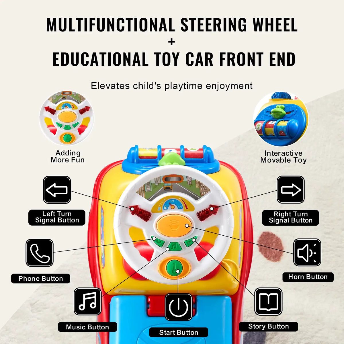 Sit To Stand Toddler Push Car With Music — product view 4