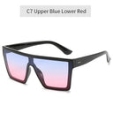 Unisex Vintage Flat Top Sunglasses with UV400 Protection