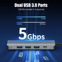 High Speed USB C Hub Ethernet Dock