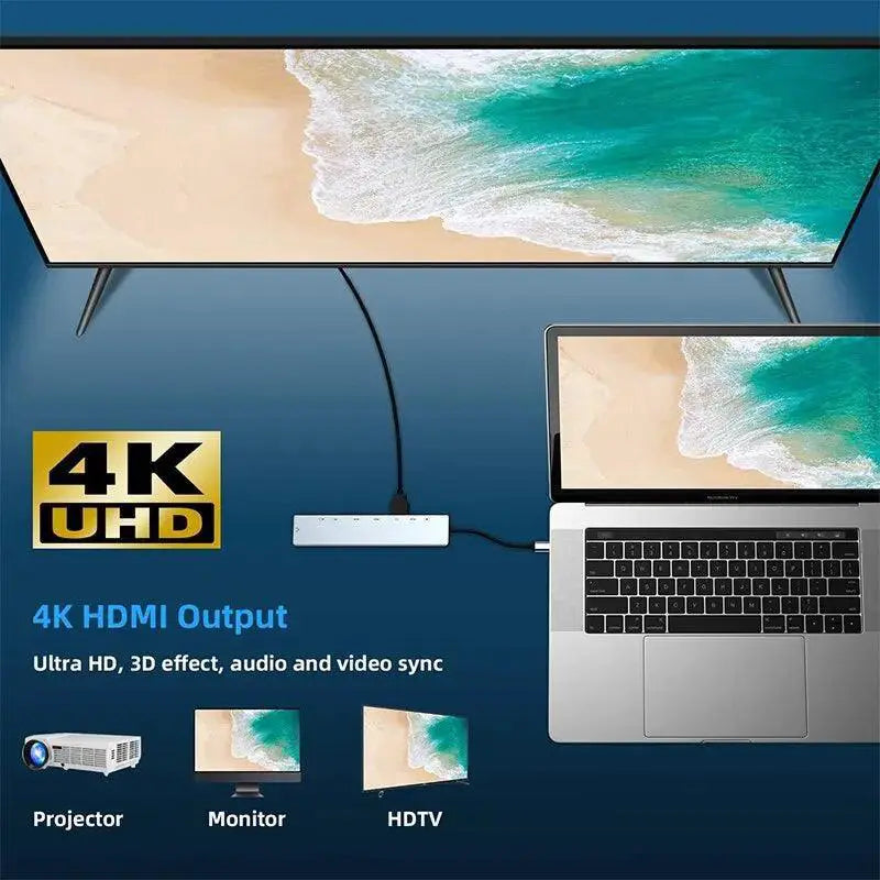 USB C Hub Docking Station Splitter For Seamless Connectivity