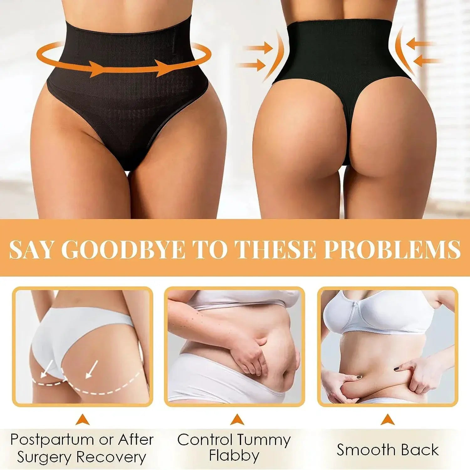 Miss Moly High Waist Control Thong Panties For Women