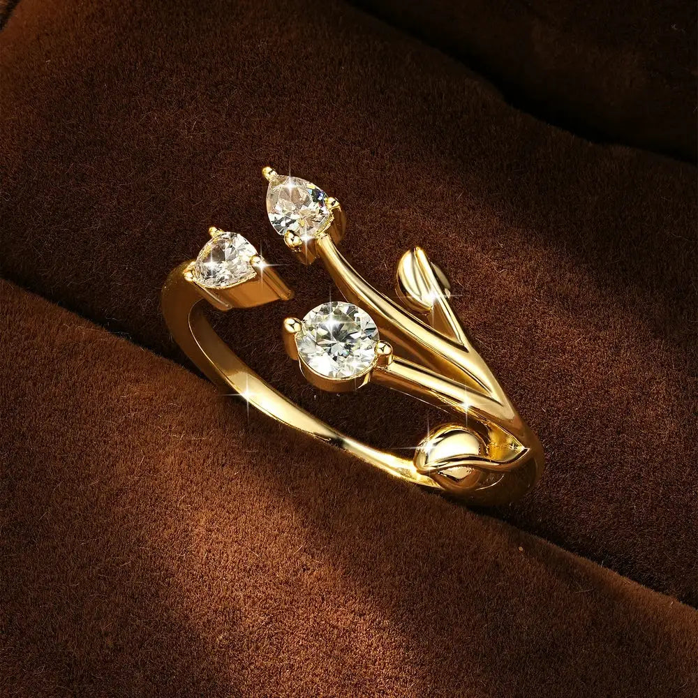 Gold Filled Moissanite Open Ring — product image 6