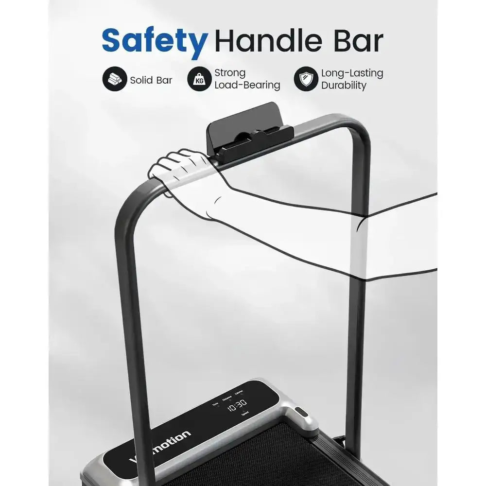 Portable Compact Treadmill with Handle, Adjustable Incline, 2.5HP Quiet, Under Desk, 0.6-3.8 MPH Speed, 265 lbs