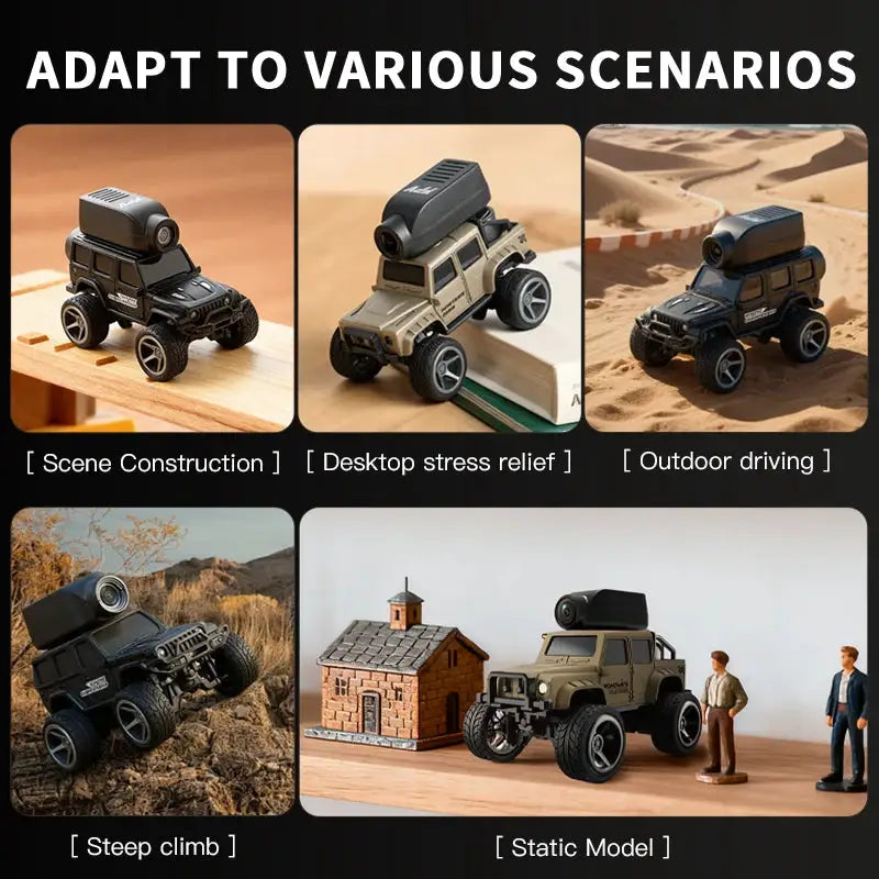 KF32 1:64 RC Mini Climbing Alloy Video Car With LED Light and HD Camera Radio Remote Control Vehicle Toy for Kids Best Gift