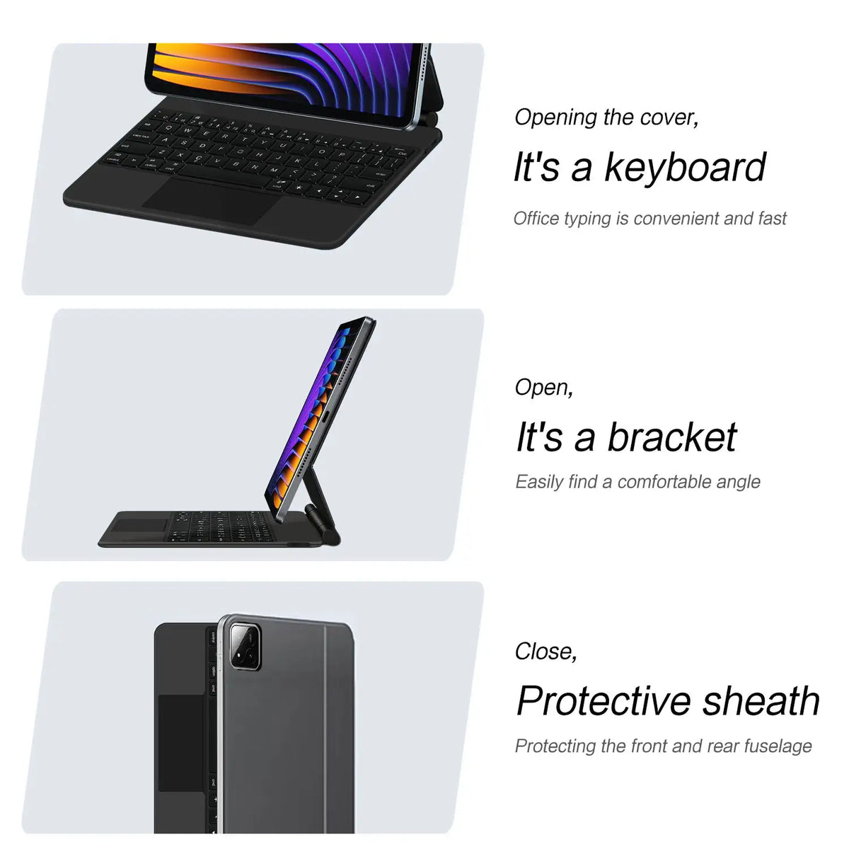 Magic Keyboard for Xiaomi Pad7 Pad 5 6 7 8 Case for Xiaomi Mi Pad 5 6 7 8 Pro 11 11.2 inch POCO Pad X1 Smart Magnetic Book Cover