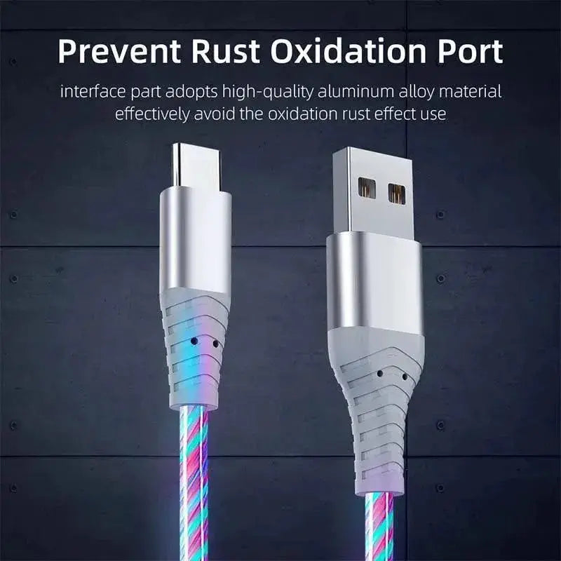 Flow Luminous LED Fast Charging Cable Stylish Data Cord