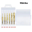 Tap Drill Bit Set Titanium Plated HSS Screw Thread Hex Shank Kit