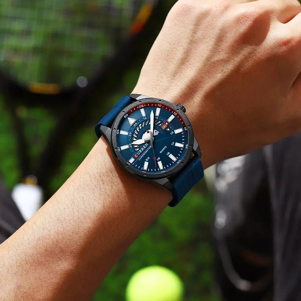 Curren Mens Luxury Silicone Band Fashion Wristwatch