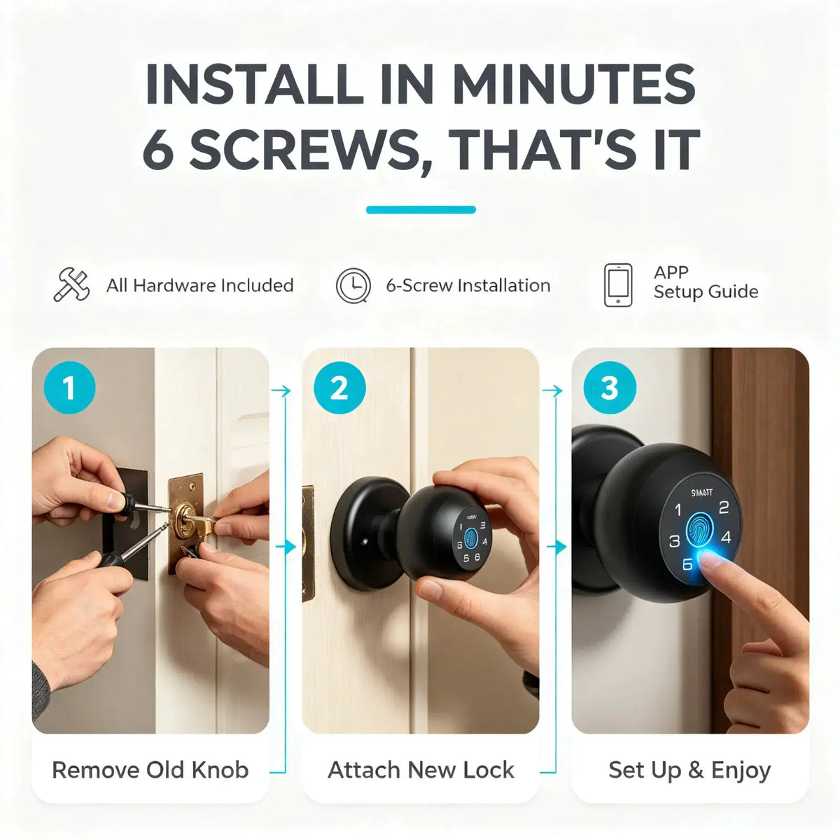Smart Interior Keyless Fingerprint Lock — product view 7