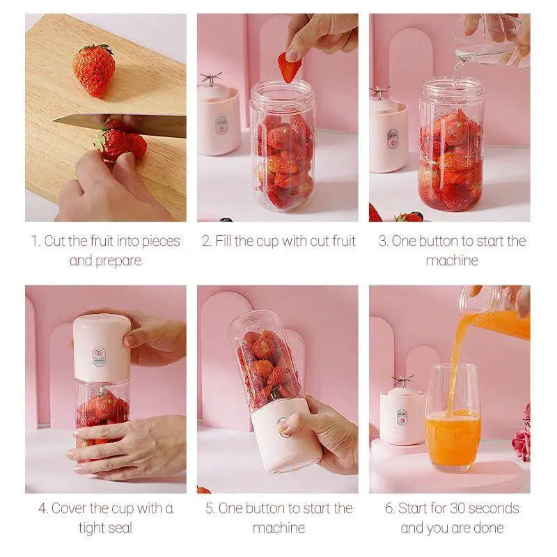 Portable Blender Bottle 500ML Fruit Juicer Travel Squeezer