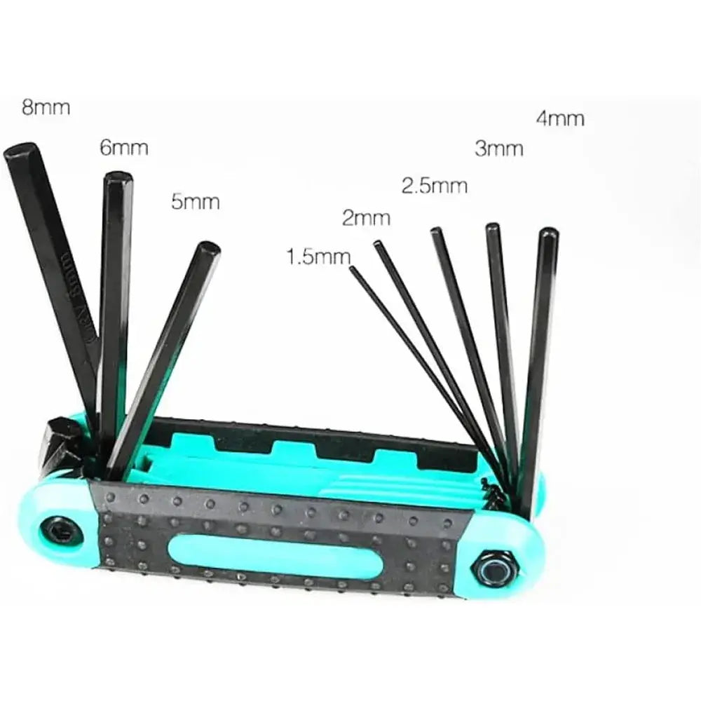 8 In 1 Folding Hex Wrench Set Metal Metric Allen Wrench