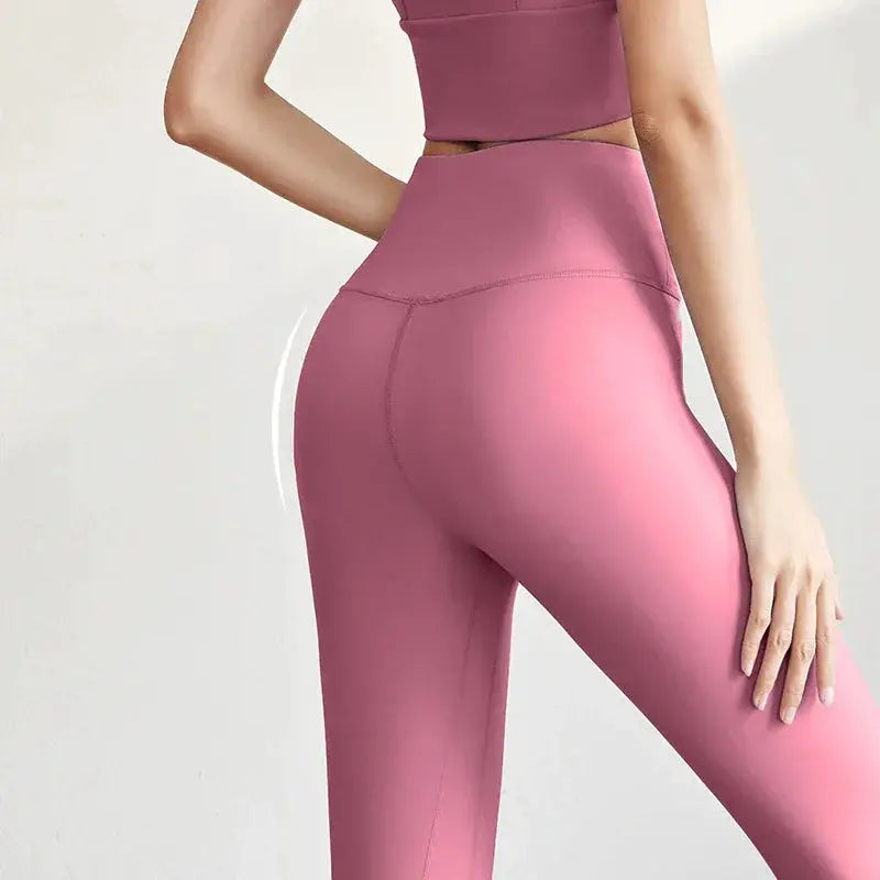 Ribbed Yoga Leggings Women Seamless Tummy Control High Waist