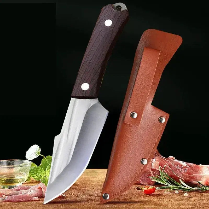 Handcrafted Stainless Steel Boning Knife and Meat Cleaver