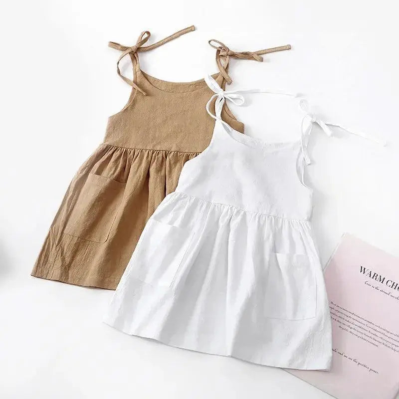 Cotton Summer Dress With Pockets A Line For Girls Cute Style