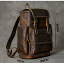 Vintage Crazy Horse Leather Backpack Men
