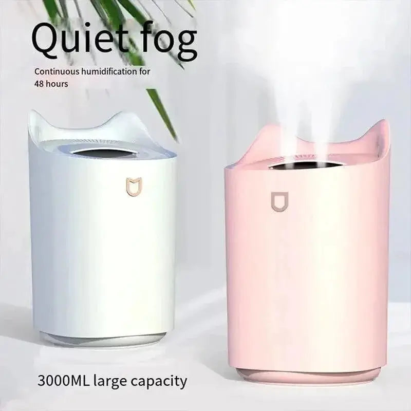 Whisper Quiet Dual Nozzle USB Humidifier Portable Comfort