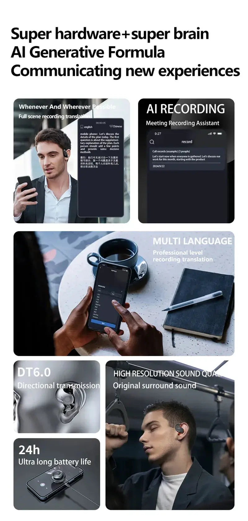 Real Time AI Translation Earbuds Travel Languages — product view 8