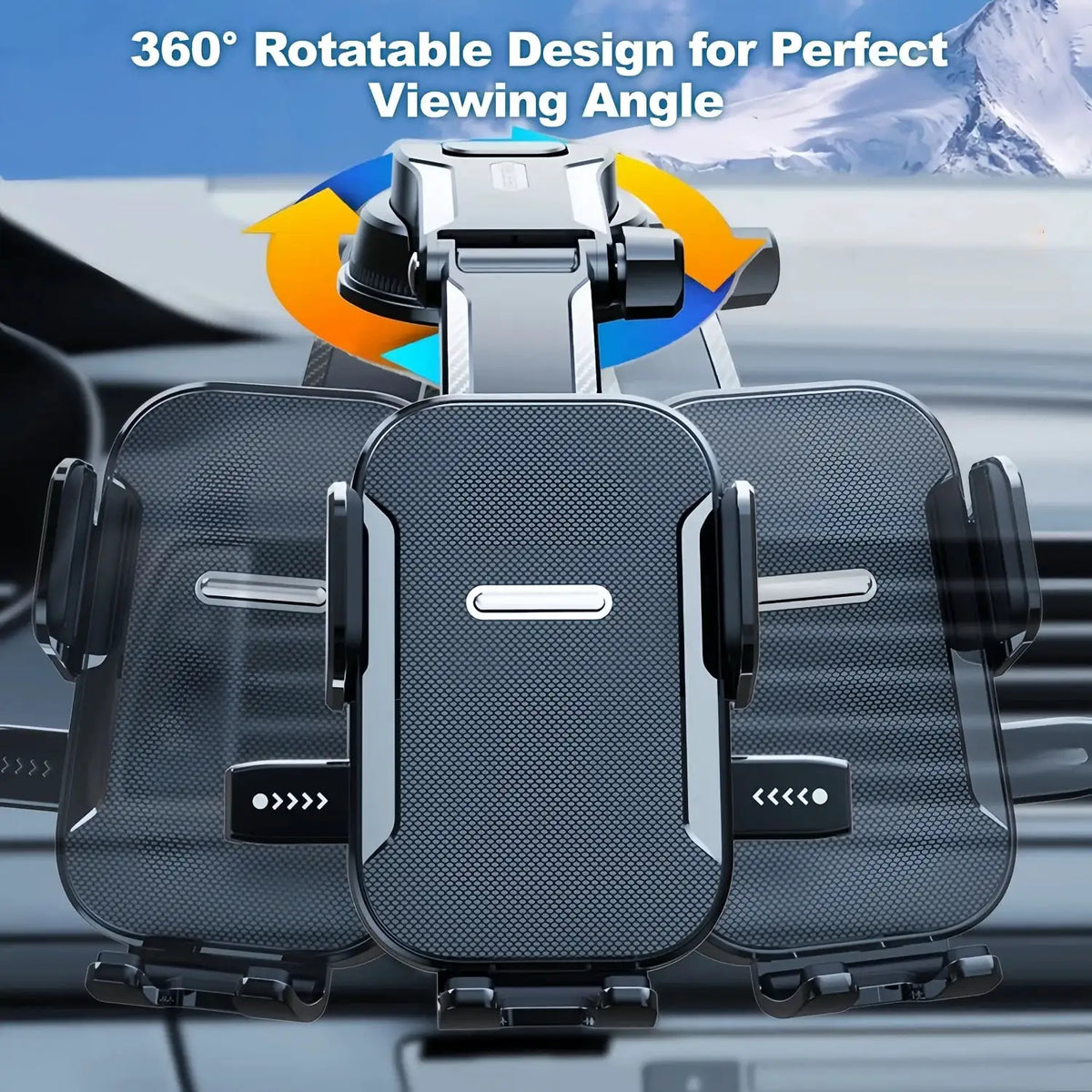 1Pc Car Mobile Phone Holder, Dashboard Installation, 360-Degree Rotatable Adjustment, Equipped with Strong Suction Cup, Non-Slip and High-Stability Mobile Phone Holder, Compatible with All Smartphones