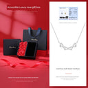 Four-Leaf Clover Foldable Sterling Silver Clavicle Chain