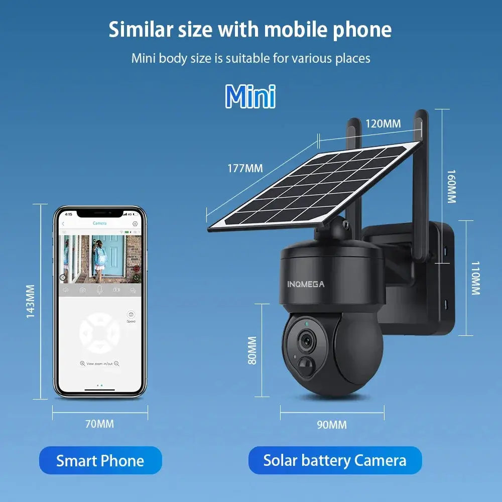 INQMEGA Mini Wifi HD Solar Camera Mobile Tracking Cam