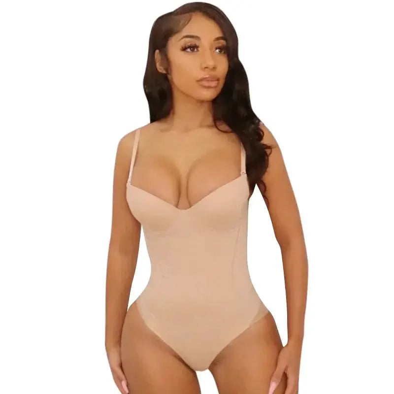 Silky White Underwire Shapewear Bodysuit for Women