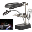 Hand Soldering Iron Stand With LED Magnifier For Repair