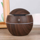 HOMEFISH Portable Mini Wood-Grain Spherical Desktop Air Humidifier Purifier Aromatherapy Machine for Home Large Capacity