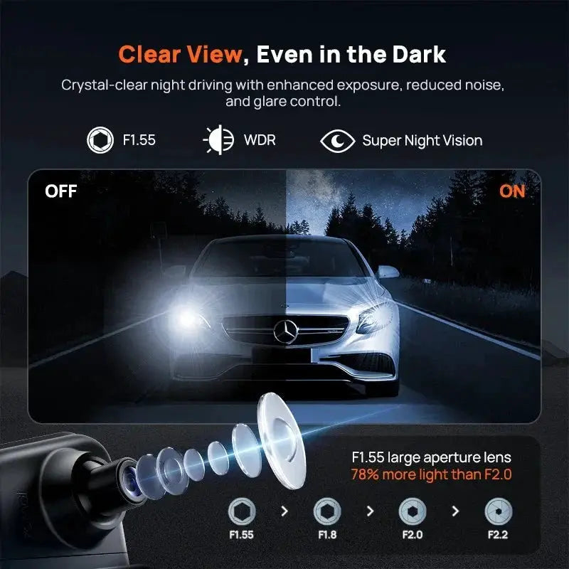 70mai S410 Rearview Dash Cam 2K Front 1080P Mirror - stepyours.com