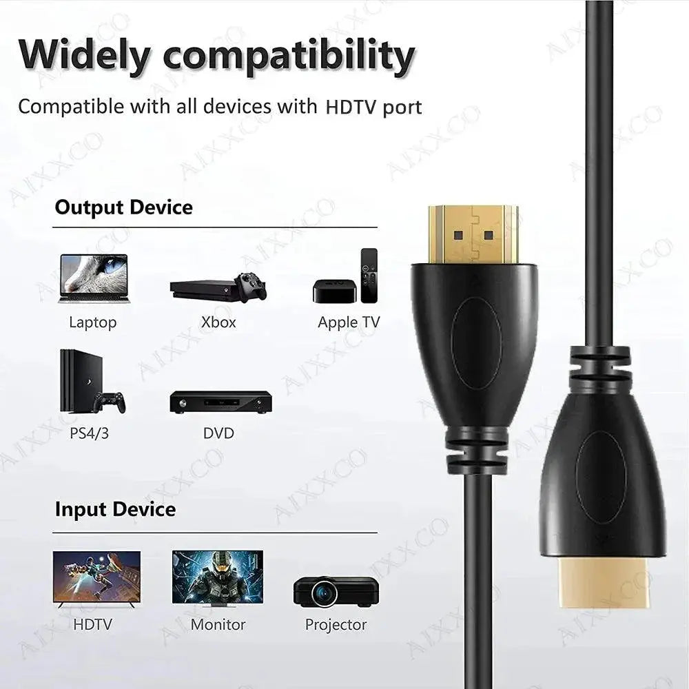 AIXXCO Gold Plated HDMI Cable 1080p 3D Video Quality