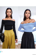 Warm Off-Shoulder Knit Top for Women