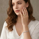 Moissanite Silver Engagement Ring