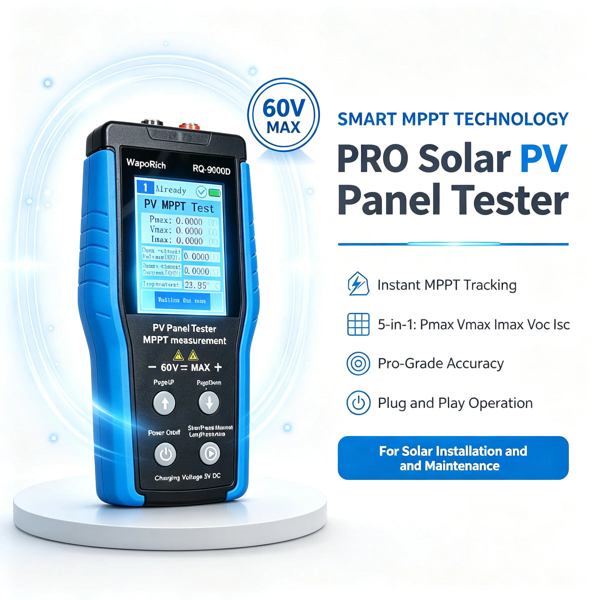 Photovoltaic Panel Tester MPPT Solar Power Meter Vmax Imax Open — product view 1
