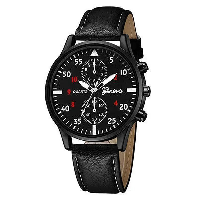 Luxury Brown Leather Mens Watch Set Stylish Timepiece Kit