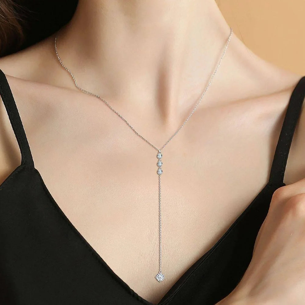 Moissanite Pendant Necklace in Sterling Silver Cbtb CB029 — product view 3