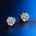 Moissanite Stud Earrings in Sterling Silver