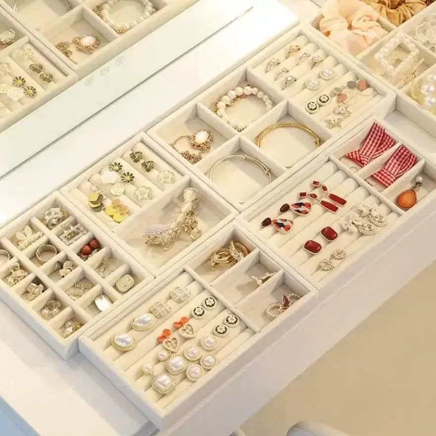 Jewelry Storage Box Earring Ring Necklace Brooch Organizer