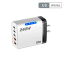 240W GaN USB C Charger 5 In 1 Fast Wall Adapter