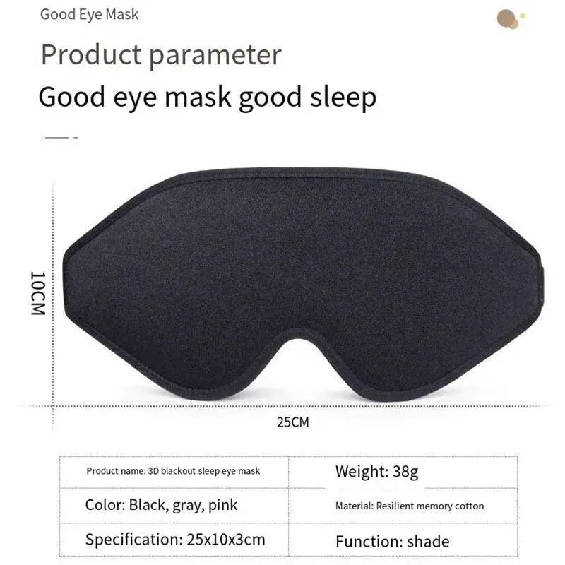 3D Memory Foam Sleep Mask for Light Blocking and Comfort