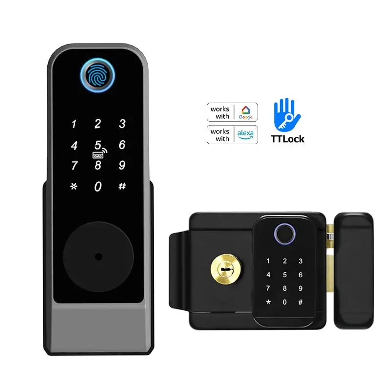 Tuya Smart Lock Waterproof Wifi Ttlock APP Fingerprint Lock Double Smart Card Digital Code Electronic Door Lock For Home