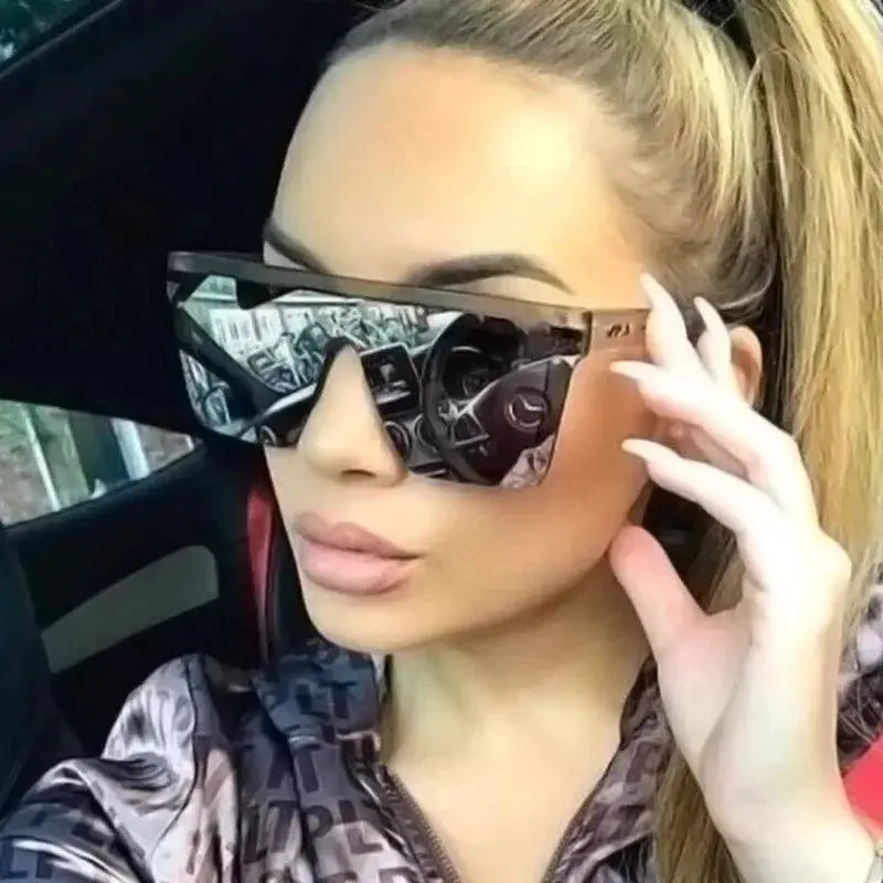 Unisex Vintage Flat Top Sunglasses UV400 Protection