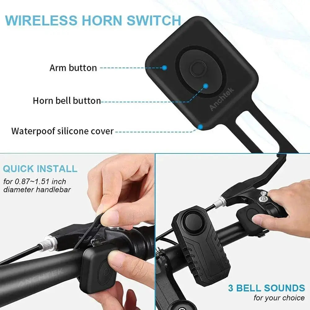 Anchtek Motorcycle Anti Theft Alarm Wireless Security System