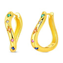 Sterling Silver Hoop Earrings Golden