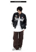 Lang's American Retro Leather Clothing Ins Racing Suit