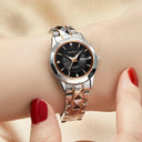Diamond Accent Waterproof Womens Quartz Watch Stylish Timepiece