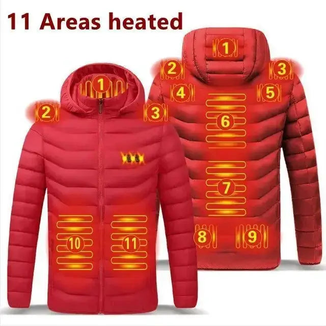 Heated Jacket USB Intelligent Dual Control 9 To 19 Zone Warm