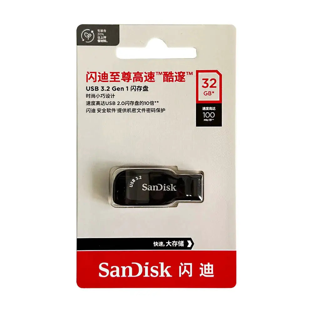 SanDisk USB Flash Drive USB 3.2 Mini Pendrive CZ410 256GB 128GB 64GB 32GB Pen Drive Read Speed up to 100 M/s Memory Stick U Disk