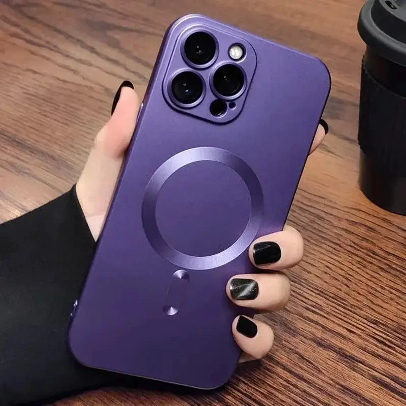 Magnetic Luxury Matte For Magsafe Wireless Charging Case For iPhone 16e 15 14 13 12 17 18 Pro Max Glass Lens Protection Cover